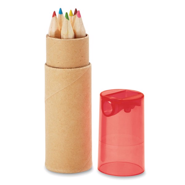 Tube de 6 crayons de couleur Petit Lambut - Rouge Transparent