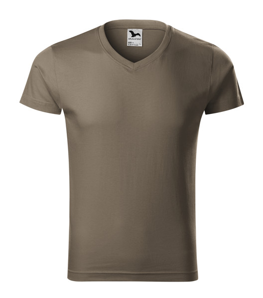 Tričko Pánské Malfini® Slim Fit V-Neck - Army / L