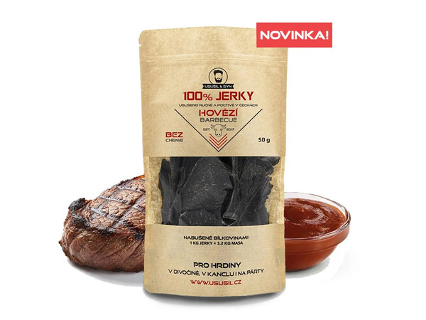 100% JERKY Hovädzie sušené mäso barbecue-