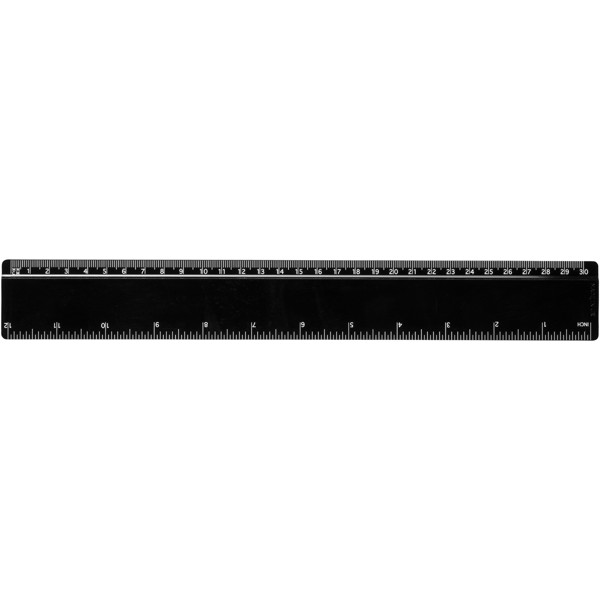 Refari 30 cm recycled plastic ruler - Black