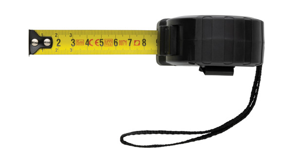 Xd Collection tračni meter 5M,19 mm, recikliran ABS - Črna