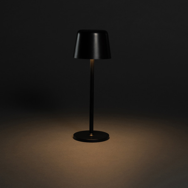 USB dobíjateľná stolná lampa Zenic z RCS recykl. plastu - Čierna