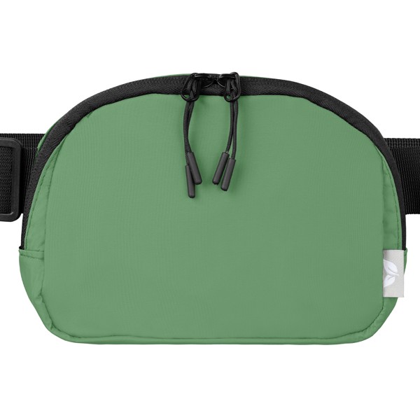 Sac Taiga banane rPET en nylon à fermeture éclair - 1.2 L - Vert foncé / Transfert thermique