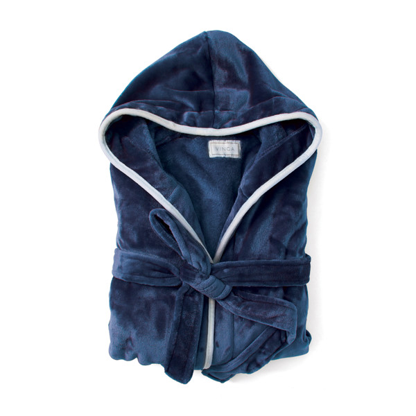 VINGA Peignoir de luxe en peluche RPET GRS Louis taille L-XL - Bleu Marine