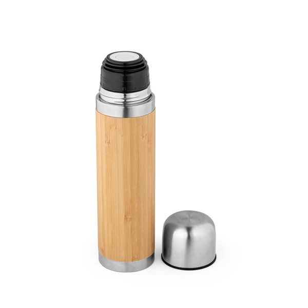 CEYLON. Thermos 450mL en bambou et acier inox