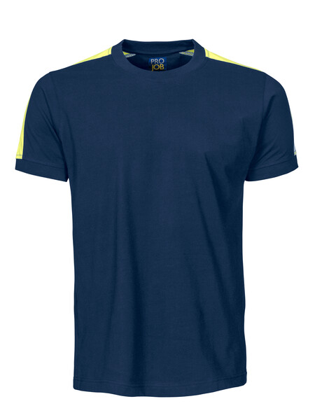 2019 T-shirt ss navy/HVyellow XS