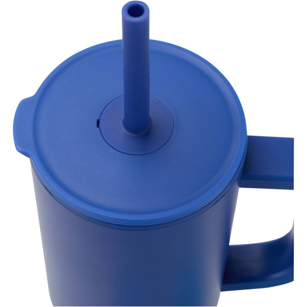 Gobelet isotherme Brady 900 ml certifié RCS avec paille en silicone - Bleu royal