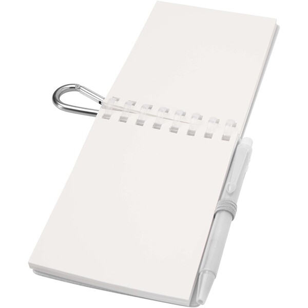 Lig Mini gerecycleerd outdoor notitieboek met zachte kaft en balpen (zwarte inkt) - Transparent
