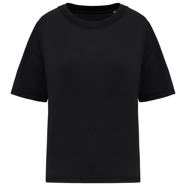 Ladies’ Washed Effect Oversized T-Shirt - Washed Black / L/XL