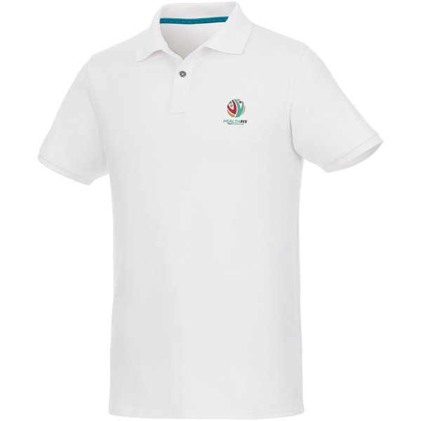 Beryl short sleeve men's organic recycled polo - White / XL