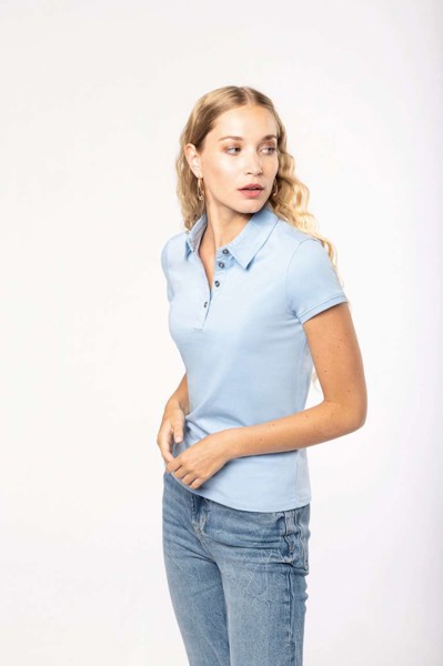 Ladies' Short Sleeved Jersey Polo Shirt - Light Royal Blue / XS