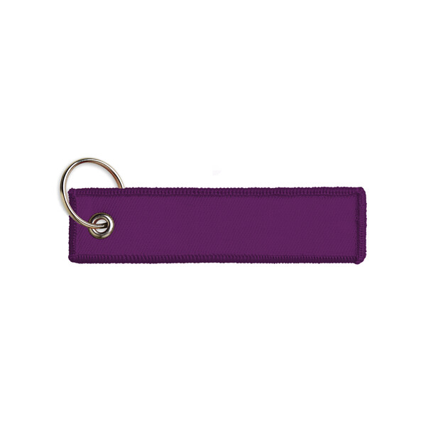 Embroidered key tag - Deep Purple / 13x3cm