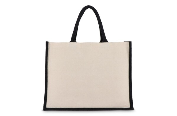 Jute-Cotton Sac fourre-tout OEKO-TEX® 42,5 x 19 x 32cm 320g/m² - Noir