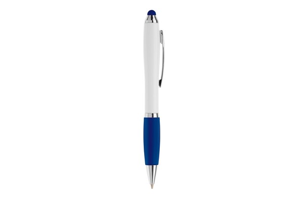 Ball pen Hawaï stylus hardcolour - White / Dark blue