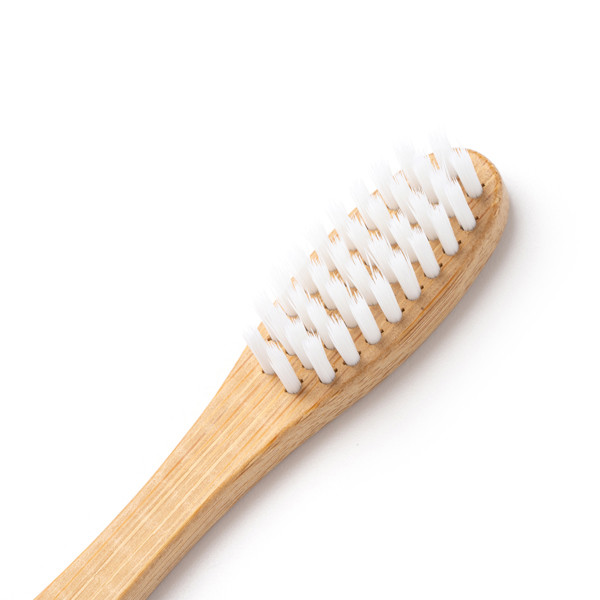 Personalised bamboo toothbrush with soft bristles and kraft box
