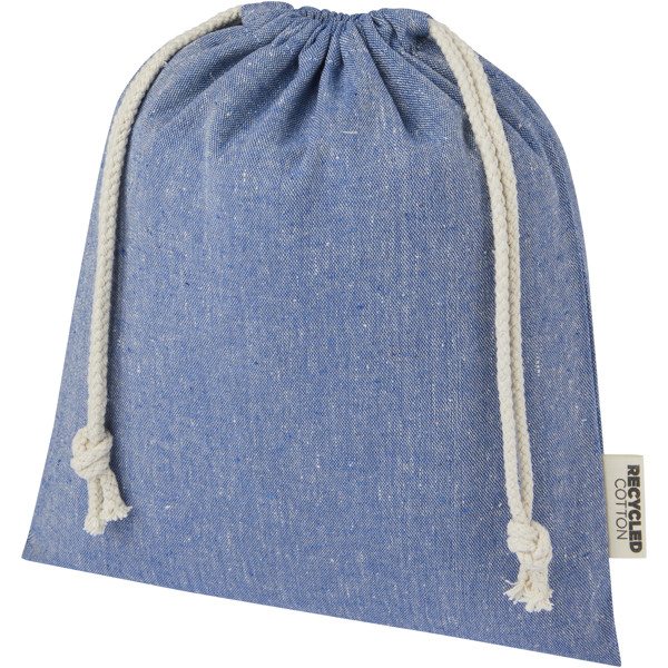 Sac cadeau moyen Pheebs en coton recyclé GRS 150 g/m² de 1,5 L - Bleu bruyère
