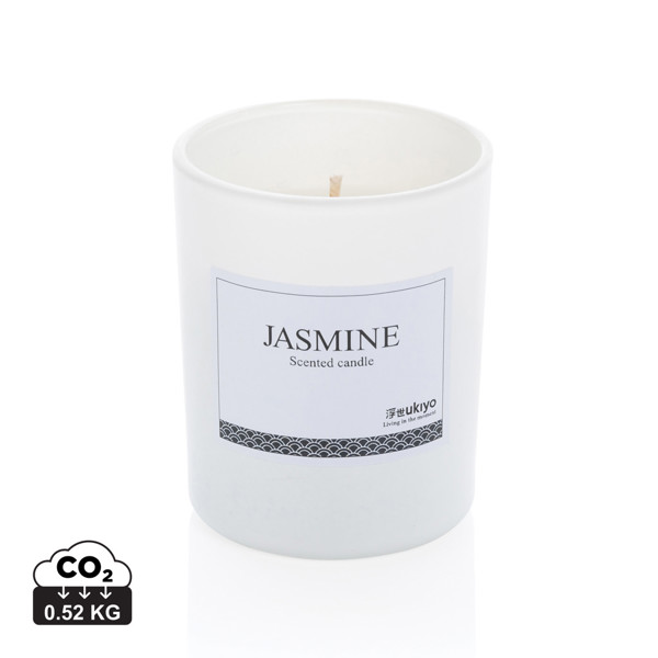 Ukiyo small scented candle in glass - White
