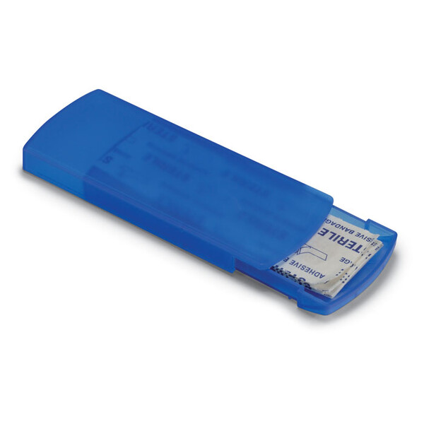 Cutie cu 5 plasturi adezivi Evan - Albastru Transparent