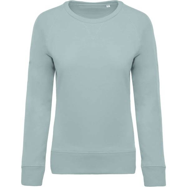 Ladies’ Organic Cotton Crew Neck Raglan Sleeve Sweatshirt - Snow Grey / S