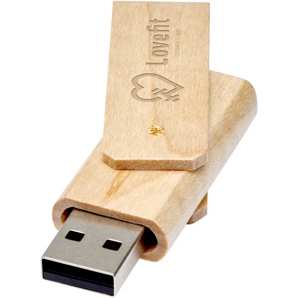 Clé USB Rotate en bois - Marron clair / 1GB