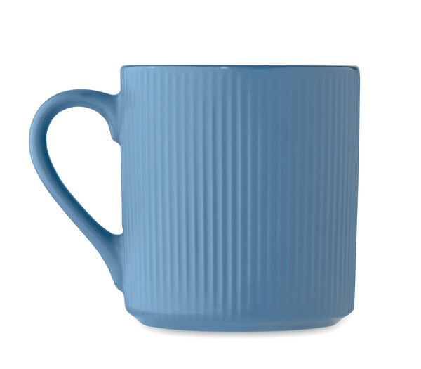 Kubek ceramiczny w prążki 340 m Ribmug - Niebieski