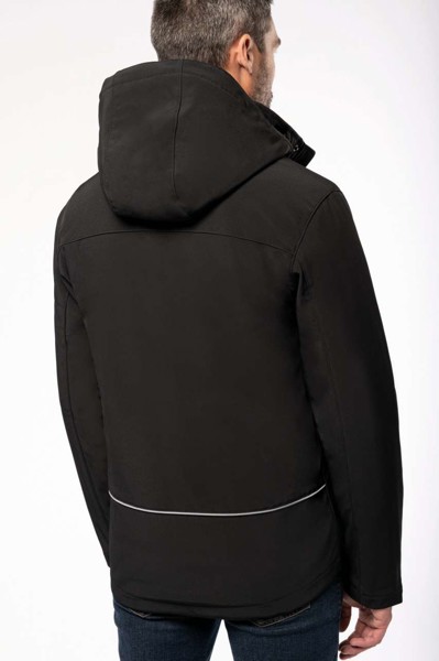 Men's Hooded Softshell Lined Parka - Titanium / XL