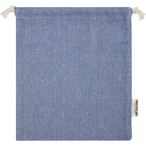 Sac cadeau moyen Pheebs en coton recyclé GRS 150 g/m² de 1,5 L - Bleu bruyère