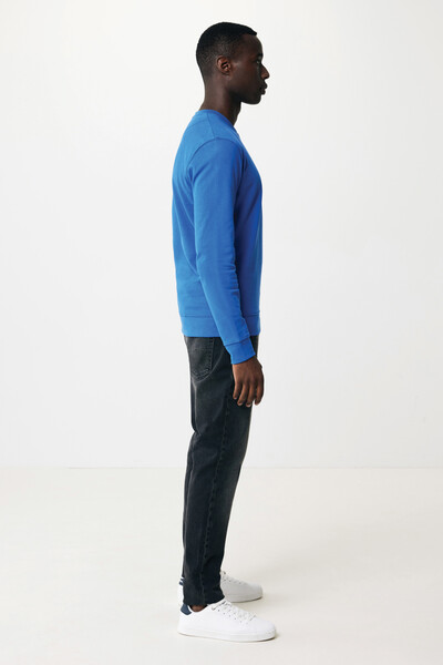 Sweater à col rond en coton recyclé Iqoniq Zion - Bleu Royal / XXL