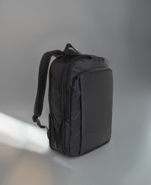 Flexpack Aware™ RPET Expandable Slim 15.6" Laptop Backpack - Black