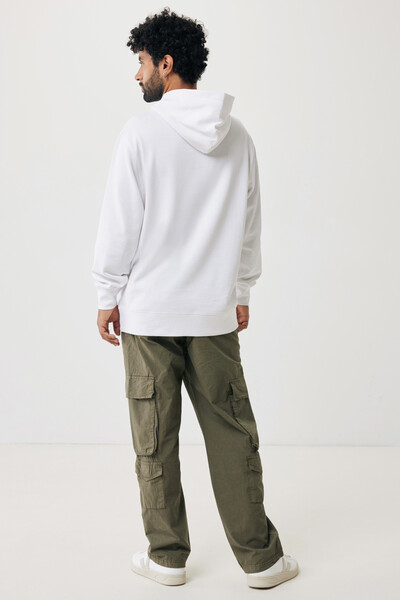 Mikina s kapucí a bočními kapsami Iqoniq Yengo z rec. bavlny - Recycled White / XXXL
