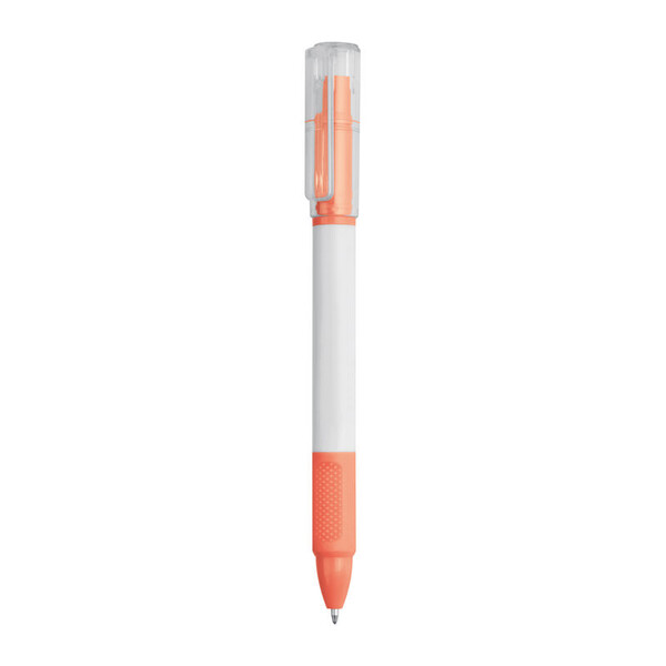 Ballpoint Pen with Highlighter Lens - Orange