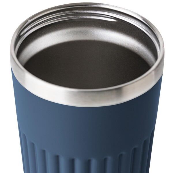 Mug de voyage en acier inoxydable recyclé (400 ml) Chiara - bleu