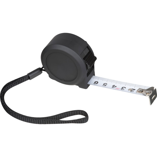 Steel tape measure with plastic housing 3m KATHARINA - Black
