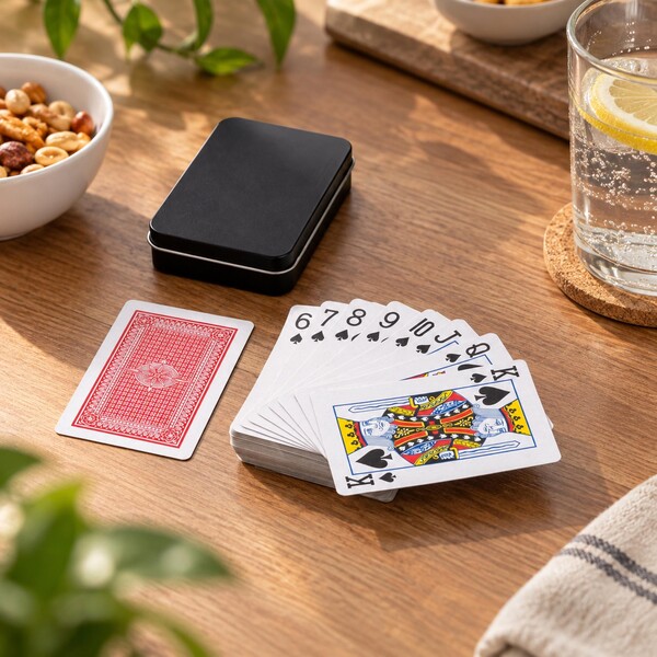 Playing card set Nathan | Metal tin - black