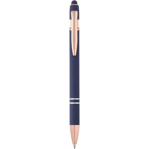 Stylo bille Nanna avec finition or rose (encre bleue) - Bleu océan