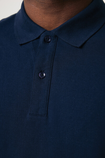 Polo en coton piqué et recyclé Iqoniq Yosemite - Bleu Marine / L