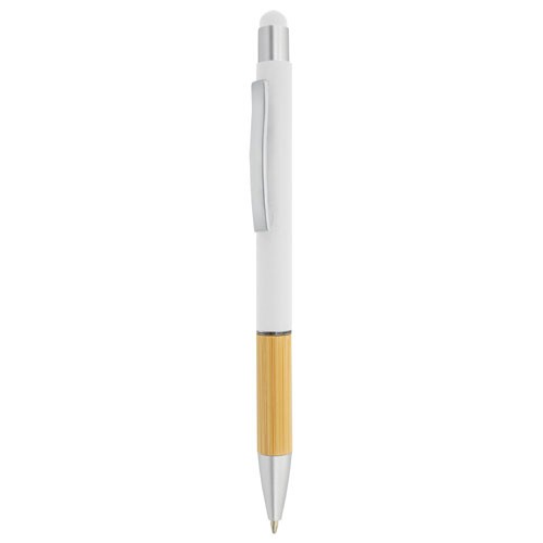 STYLO TOUCH EN BAMBOU "YUYI " - Blanc