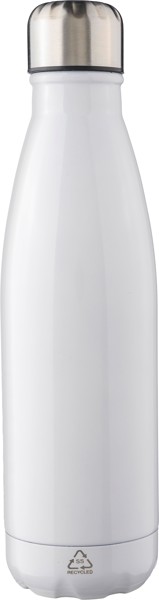 Garrafa em aço inoxidável reciclado Cliff - White