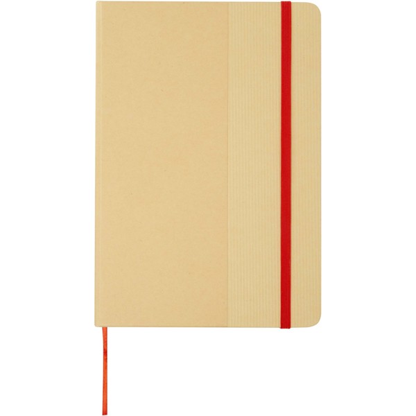 Blocco note formato A5 con copertina rigida di cartone riciclato Nelida - Rosso