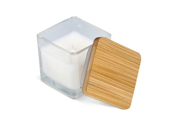 Chakra plant based candle in glass jar - White