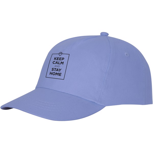 Boné de algodão 5 painéis com reforço e fecho aderente de 175 g/m² Feniks - Azul claro