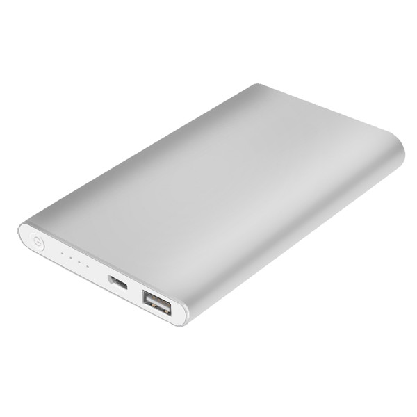 Power Bank Em Alumínio 4000Mah - Cinza Claro