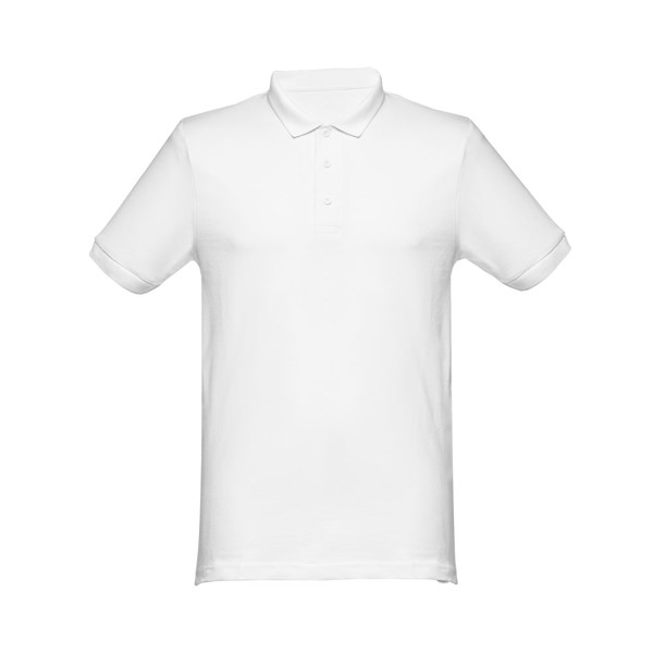 THC MONACO WH. Men's short-sleeved piqué polo shirt in 100% cotton - White / M