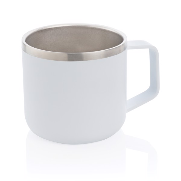 Stainless steel camp mug - White