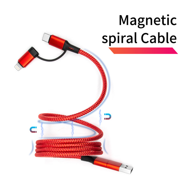 Magnetický rychlonabíjecí datový kabel 4v1 UC063 - SILVER
