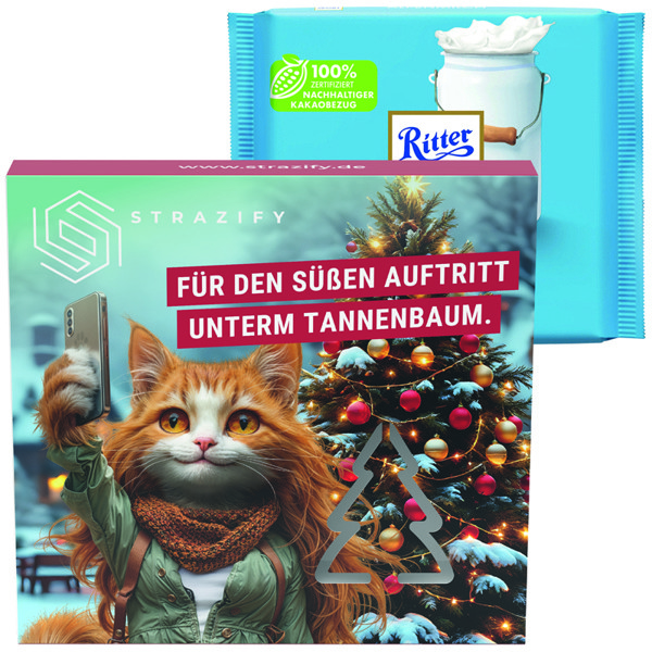 Promotional slipcase, forest punchings, Ritter SPORT Alpine milk chocolate