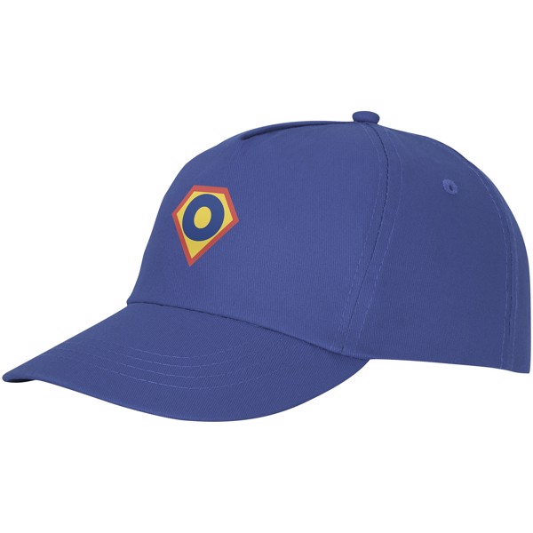 Boné de algodão 5 painéis com reforço e fecho aderente de 175 g/m² Feniks - Azul