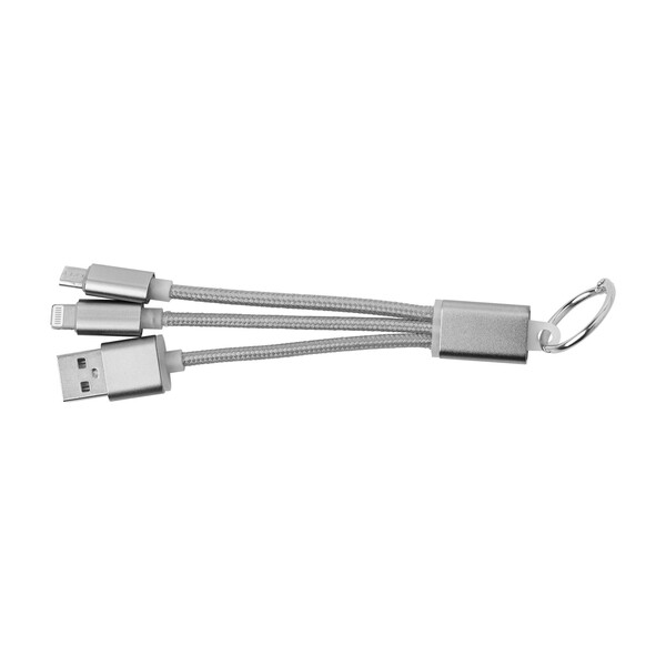 Charging cable Alvin | 3-in-1 - silver