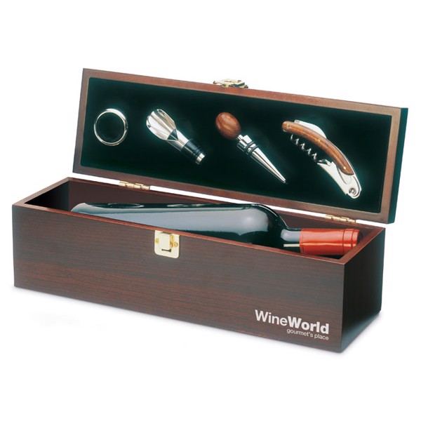 Costieres wine set MDF box, 365x120x110 mm