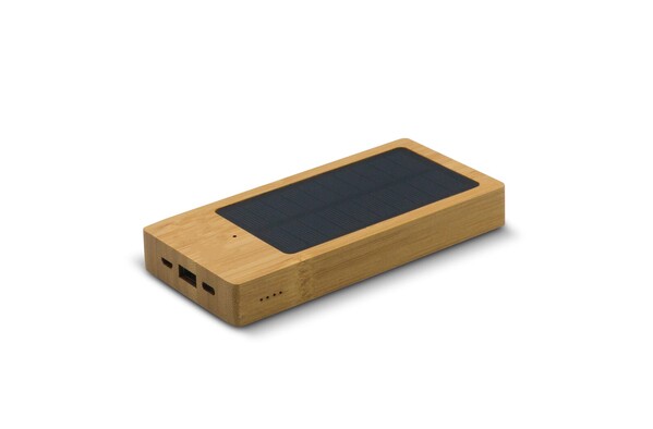 Powerbank Bamboo with Solar Panel 8000mAh